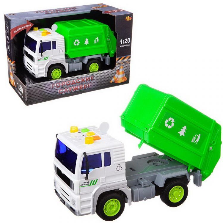 ABtoys (АБтойс) C-00451 Машинка инерционная ABtoys Мусоровоз со звуковыми и световыми эффектами 1:20, 24x12x15.5 см ABtoys (АБтойс) C-00451 Машинка инерционная ABtoys Мусоровоз со звуковыми и световыми эффектами 1:20, 24x12x15.5 см