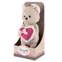 Maxitoys MT-GU022020-1-20 Мягкая игрушка Котик романтичный с розовым сердечком, 20 см