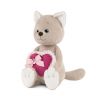 Maxitoys MT-GU022020-1-20 Мягкая игрушка Котик романтичный с розовым сердечком, 20 см