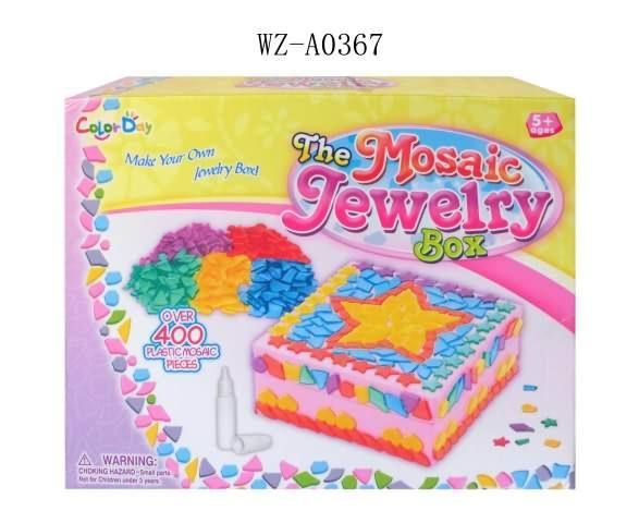 Шкатулка для украшений с мозаикой (400 деталей), клей, 5+.