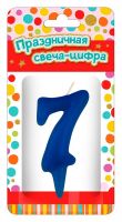 ND Play 297378 Свеча для торта ND Play Тортик цифра 7 парафиновая, цвет синий