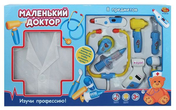 Набор доктора "Маленький доктор" с халатом, 8 предметов