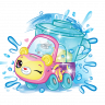 Moose 57131 Машинка Cutie Car S3, меняющая цвет с кисточкой и фигуркой Шопкинс, Busy Blender