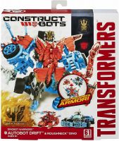 Hasbro A6166 Transformers Construct Bots Конструктор 3в1 Констракт-Боты: Войны, Автобот Дрифт и Буйный Динозавр, 61 деталь