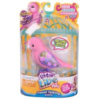 Moose 28237 Интерактивная птичка Little Live Pet, розовая с фиолетовыми крыльями