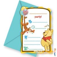 Procos 81552 Приглашения в конвертах Винни-Пух и Пятачок, 6 шт.