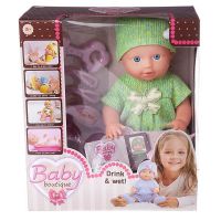 ABtoys (АБтойс) PT-01035/зеленая Кукла ABtoys Baby boutique Пупс в зеленой одежде 25 см, пьет и писает