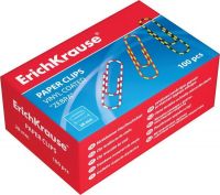 24873EK Скрепки металлические с виниловым покрытием ErichKrause® Zebra цветные, 28мм