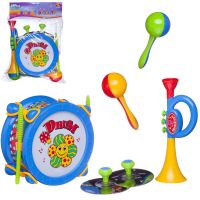 ABtoys (АБтойс) D-00087/синий Игрушечные музыкальные инструменты Abtoys ДоРеМио с синим барабаном, в наборе 8 предметов