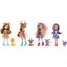 Mattel GYN57 Энчантималс Набор Друзья в Солнечной Саванне, 4 куклы с питомцами, 15 см