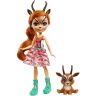 Mattel GYN57 Энчантималс Набор Друзья в Солнечной Саванне, 4 куклы с питомцами, 15 см