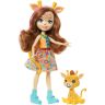Mattel GYN57 Энчантималс Набор Друзья в Солнечной Саванне, 4 куклы с питомцами, 15 см