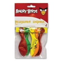 Веселая затея 1111-0470 Набор шаров Angry Birds, 30 см, 5 шт.