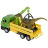 Технопарк SB-19-29+DINO(WB) Машинка Кamaz Эвакуатор и динозавр, инерционная, металлическая, 9 см