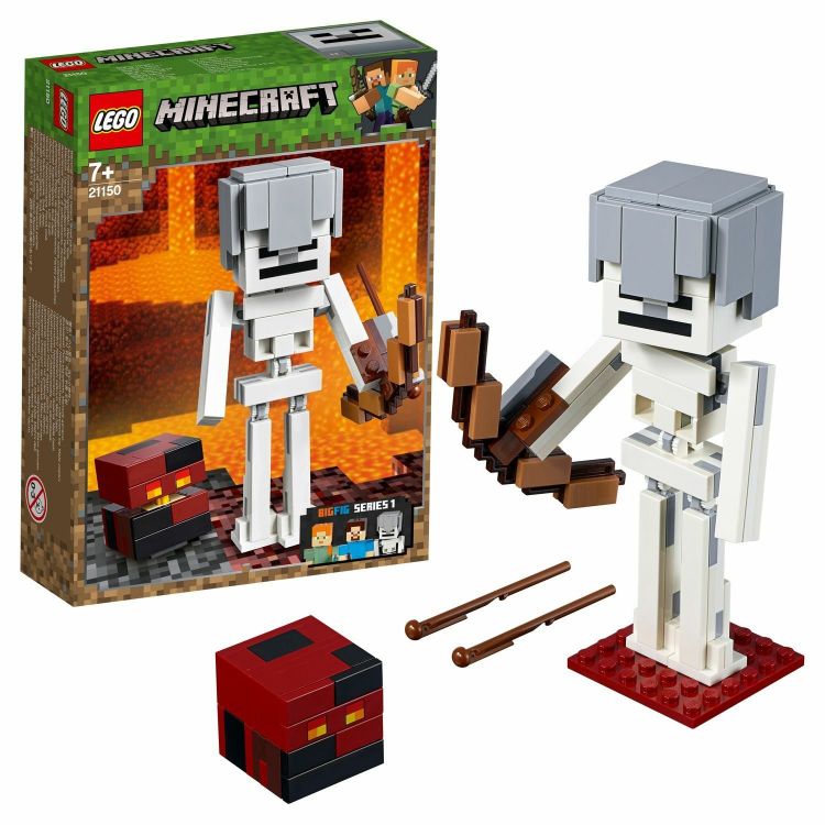 Lego Minecraft 21150 Конструктор Лего Майнкрафт Большие фигурки, скелет с кубом магмы, 142 детали