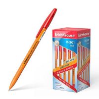 ErichKrause 43196 Ручка шариковая R-301 Orange Stick 0.7, красные чернила