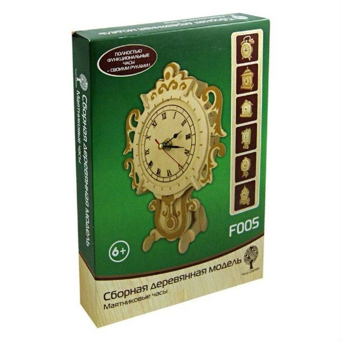 Wooden Toys F005 Модель деревянная сборная Маятниковые часы