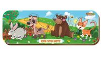 СИБИРСКИЙ СУВЕНИР 011902 Вкладыш "Кто что ест?", кролик-собака-медведь-кошка