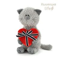 Orange OS080/30 Мягкая игрушка Life Кот Обормот с сердцем, 30 см