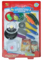 ABtoys PT-00193 Набор посуды для кухни с продуктами "Помогаю Маме", с продуктами, 19 предметов
