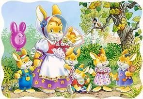 Пазл Castorland 30 деталей Семья кроликов, средний размер элементов 4,6?5,3 см
