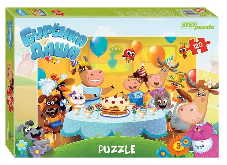 СТЕП ПАЗЛ 75157 Пазл STEP puzzle Буренка Даша Riki 120 элементов