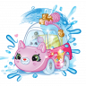 Moose 57132 Машинка Cutie Car S3, меняющая цвет с кисточкой и фигуркой Шопкинс, Perfume Le Zoom