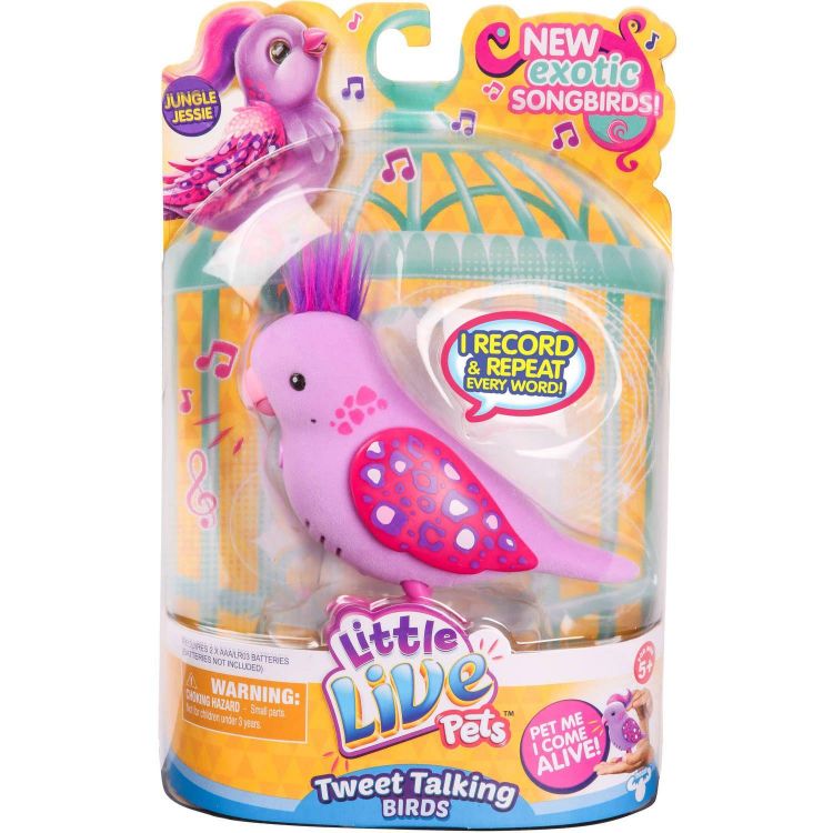 Moose 28236 Интерактивная птичка Little Live Pets, розовая с драгоценными камушками на крыльях
