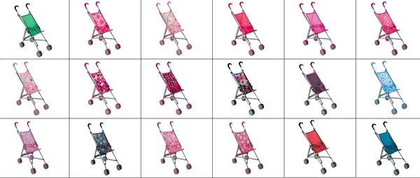 MELOBO 8802ABCDZ Коляска для кукол - трость, металл, Buggy Boom Mixy