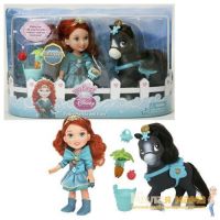 Disney Princess 755060 Принцессы Дисней Малышка с конем Мерида, 15 см