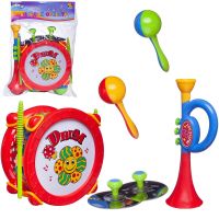 ABtoys (АБтойс) D-00087/красный Игрушечные музыкальные инструменты Abtoys ДоРеМио с красным барабаном, в наборе 8 предметов