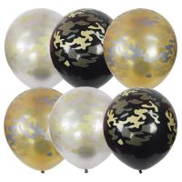 Пати Бум 6067465 Набор шаров ПатиБум Black&amp;Gold&amp;Silver Милитари, латекс 12"/30см 25шт