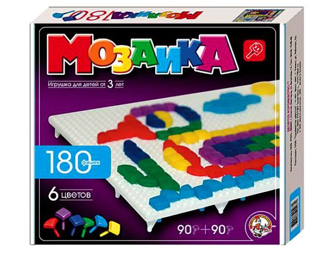 Десятое королевство 00968ДК Мозаика фигурная, 180 фишек, 6 цветов