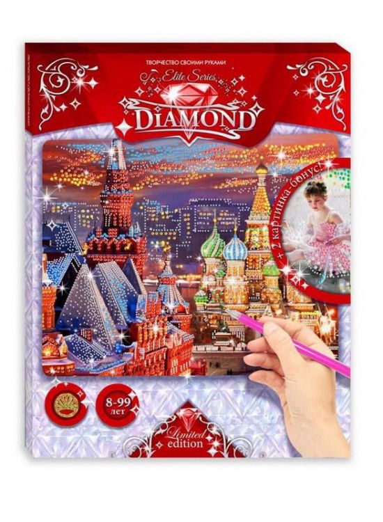 Лапландия 71625б Мозаика Elite Series Diamond "Красная площадь" + картинка в подарок "Балеринки с котенком"