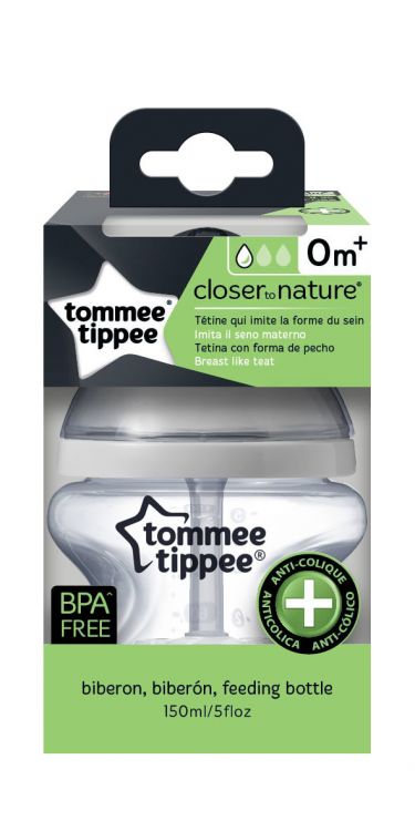 Tommee Tippee 42240581 Бутылочка для кормл., 150 мл с усиленным антиколиковым клапаном и индикатором темп., медл. поток Tommee Tippee 42240581 Бутылочка для кормл., 150 мл с усиленным антиколиковым клапаном и индикатором темп., медл. поток