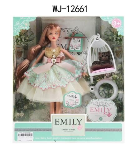 ABtoys (АБтойс) WJ-12661 Кукла ABtoys Emily Мятная серия с подвесными качелями и аксессуарами 30см
