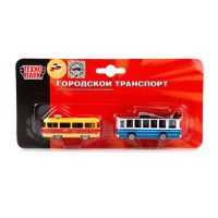 Технопарк SB-15-06-BLС(144) Набор из 2-х моделей Трамвай и троллейбус