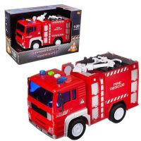 ABtoys (АБтойс) C-00452 Машинка инерционная ABtoys Пожарная машина со звуковыми и световыми эффектами 1:20, 24x12x15.5 см