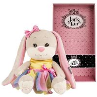 Maxitoys JL-022006-25 Jack&Lin Мягкая игрушка Зайка Лин в радужном платье, 25 см