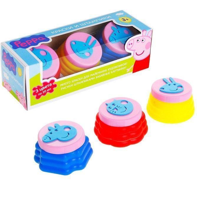 Peppa Pig 24437 Набор красок со штампиками "Свинка Пеппа" 3 х 20 мл