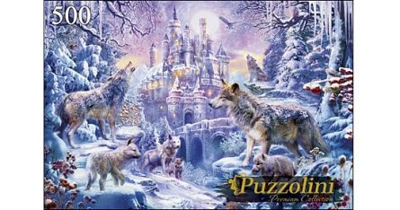 Puzzolini 7687 Пазл Ян Патрик Красный Волки и снежный замок, 500 элементов