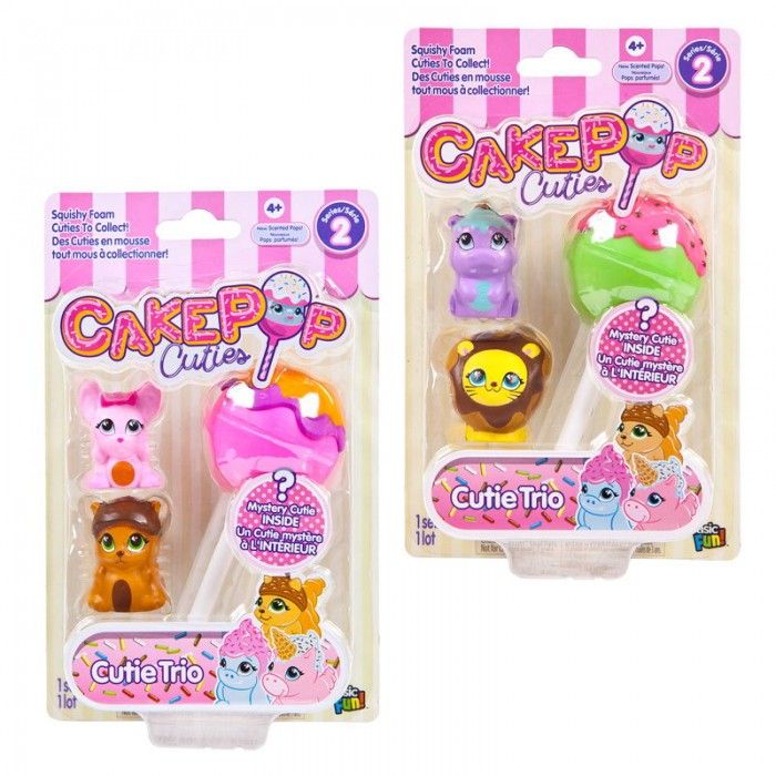 Basic fun 27170-2 Cake Pop Cuties Набор из 3 сквиши-игрушек, 2 серия