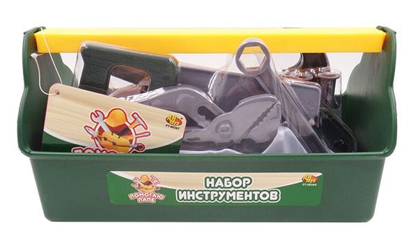 ABtoys. Помогаю Папе PT-00567 Набор инструментов в ящике "Помогаю Папе", 19 предметов