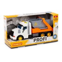 Полесье 86266 Машинка инерционная PROFI Контейнеровоз оранжевый, со светом и звуком (в коробке)