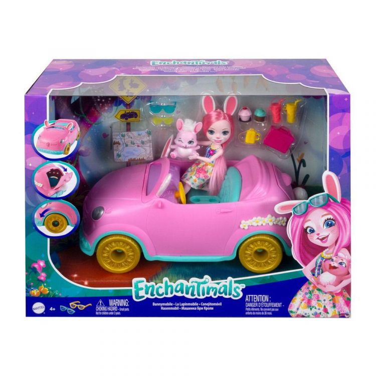 Mattel HCF85 Игровой набор Mattel Enchantimals Автомобиль Бри Кроли с куклой и аксессуарами