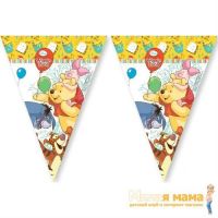 Procos 81554 Гирлянда Винни-Пух и Пятачок (9 флажков), 2,3м