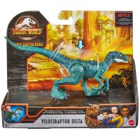 Mattel GNJ20 Jurassic World Фигурка базовая Динозавр Велоцираптор Дельта, 20 см