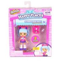 Moose 56412 Игровой набор Happy Places Кукла-малышка Shoppie Риана Радио "Пижамная вечеринка с мишками"