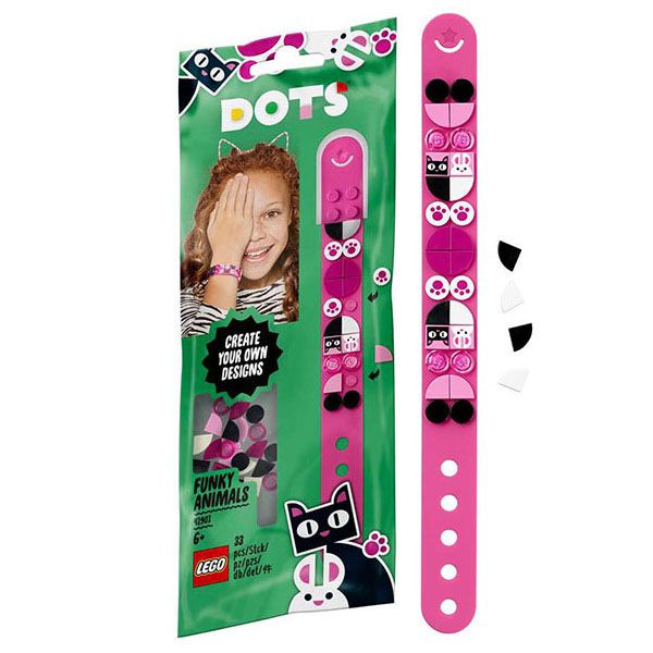 Lego DOTs 41901 Конструктор Лего Дотс Браслет «Забавные животные», 32 элемента