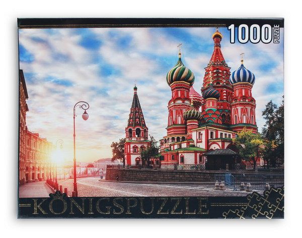 Konigspuzzle ГИК1000-6525 Пазл Храм Василия Блаженного, Москва, Россия, 1000 элементов